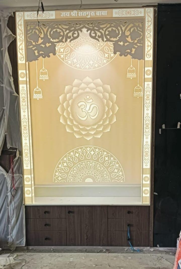 Gold Champagne Custom Mandir