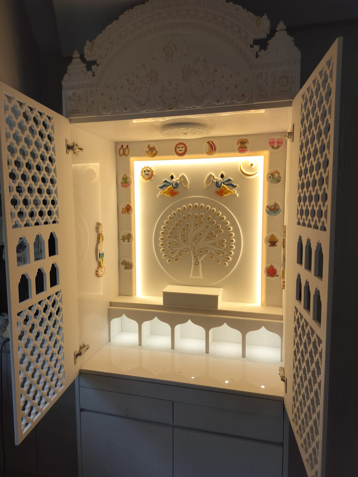 Custom Corian Mandir