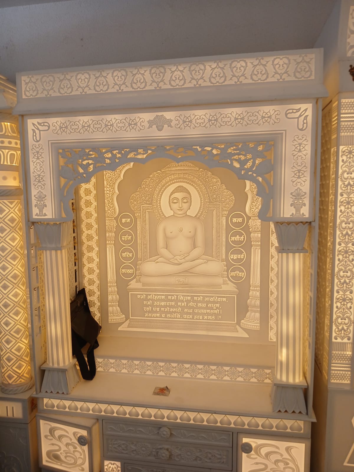 Corian Mandir Detail