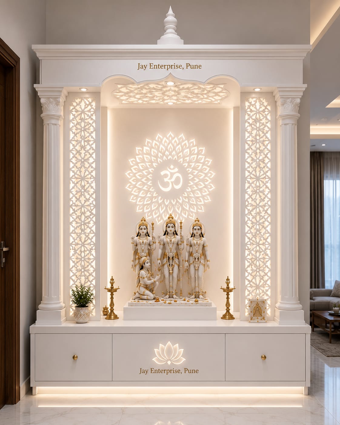 Seamless Corian Mandir