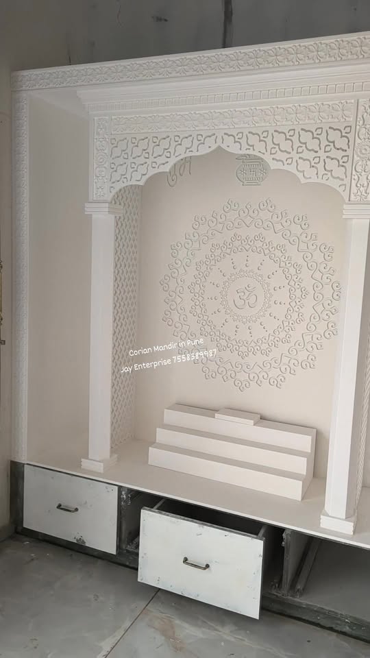 Corian Mandir with Backlit