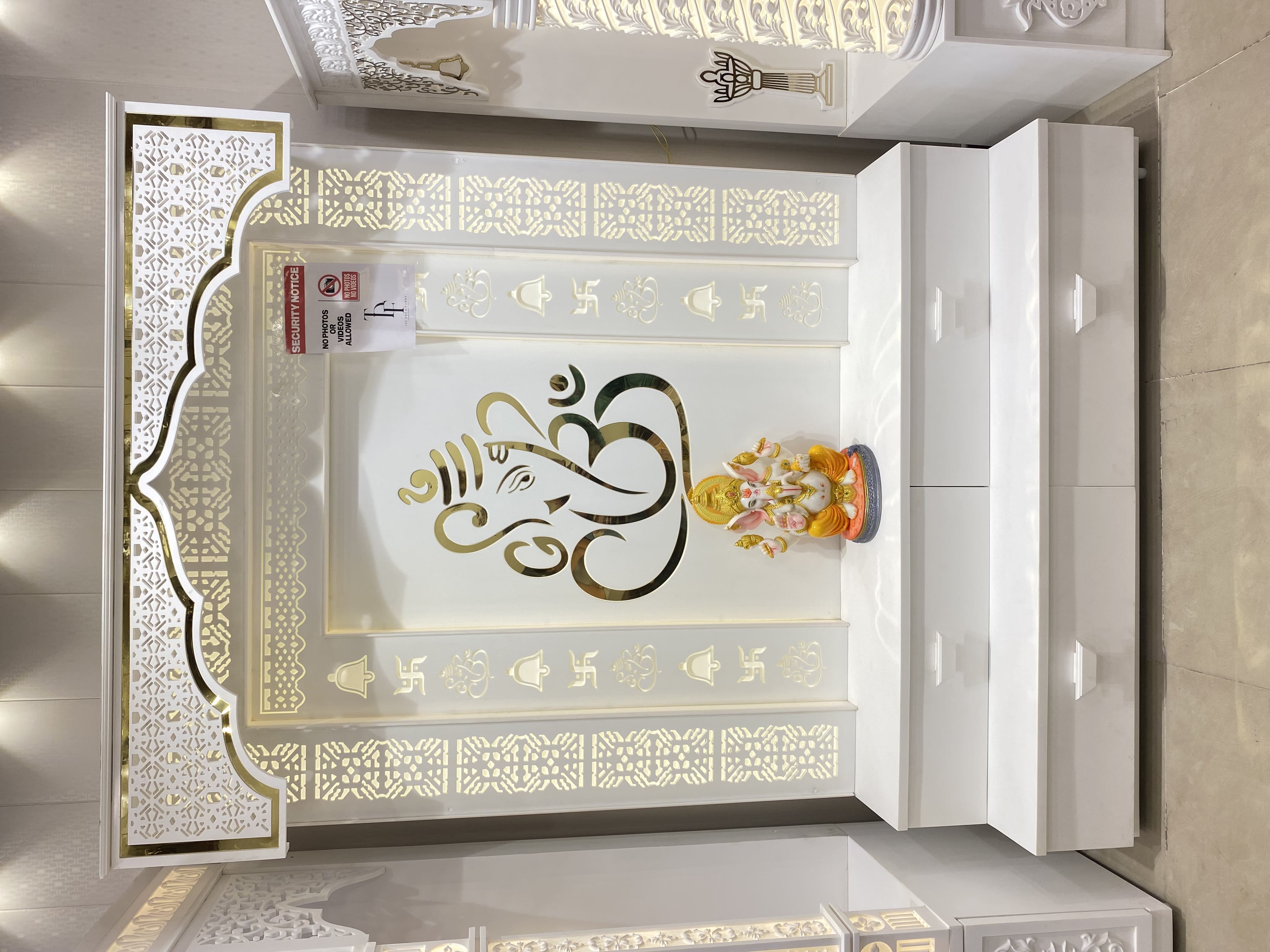 Finished Corian mandir