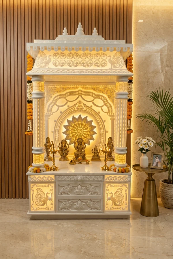 Seamless Corian Mandir
